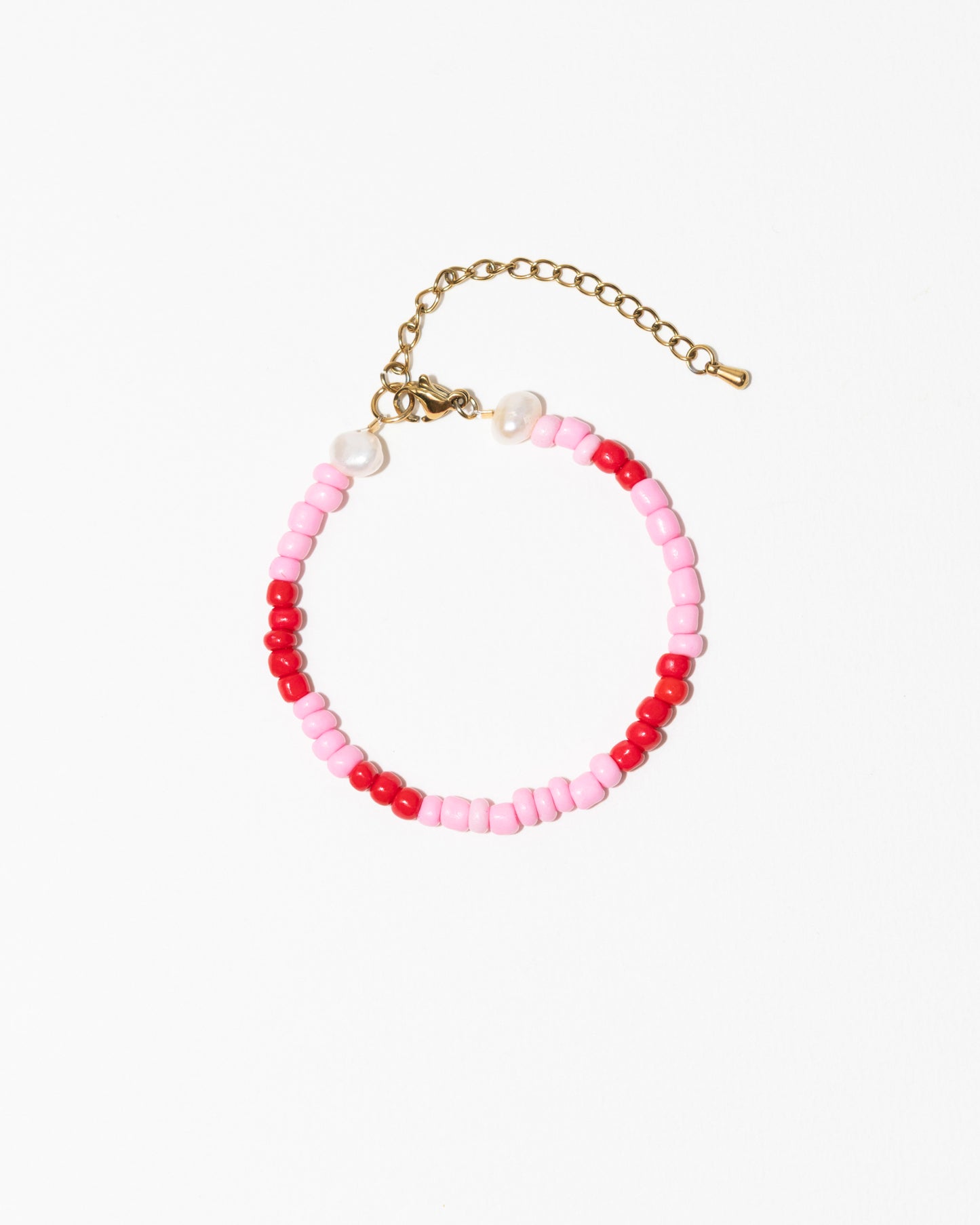 BRACELET - SALT AND PEARLS - Rose et rouge - DROP #4