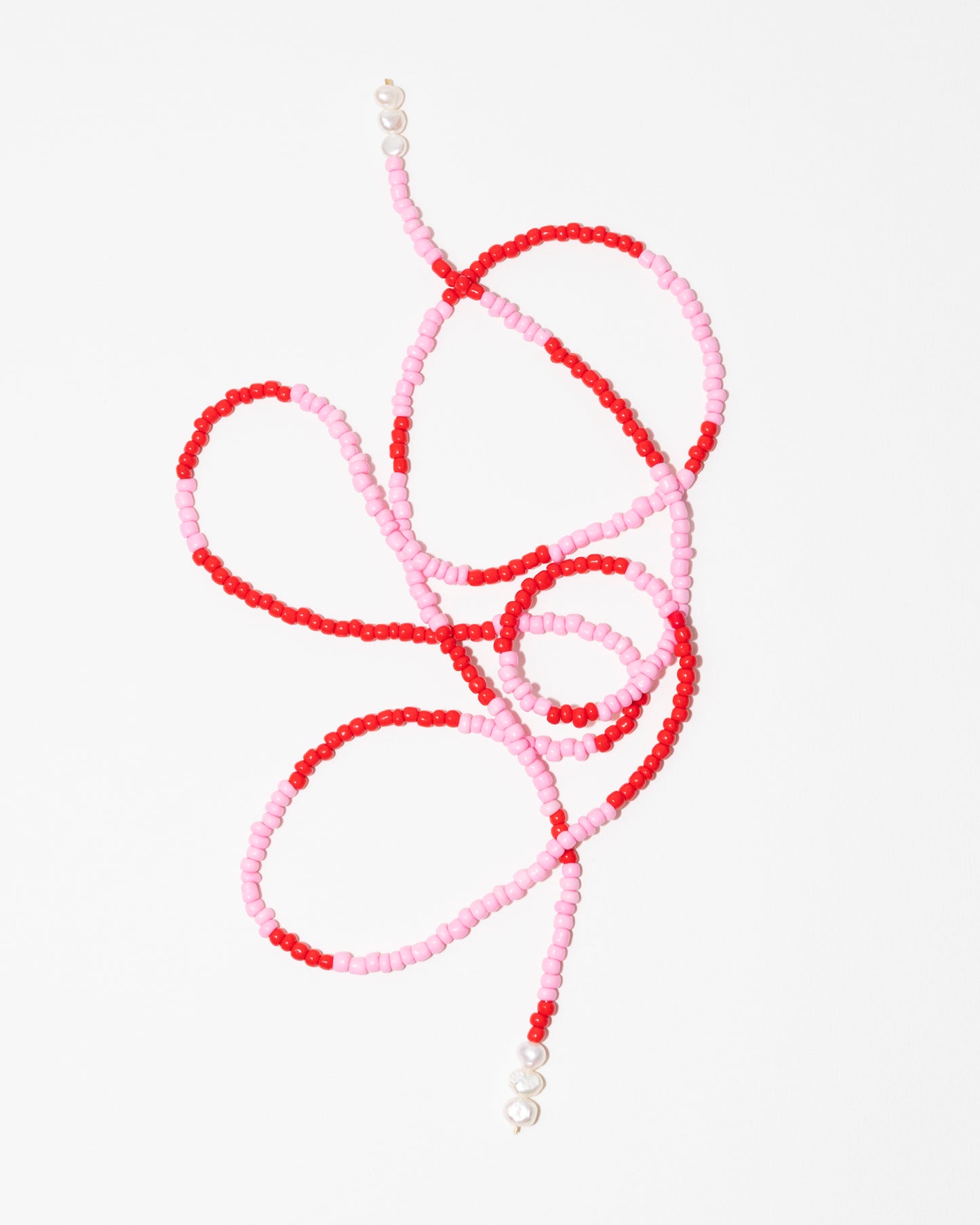 COLLIER - SALT AND PEARLS - Rose et rouge - DROP #4