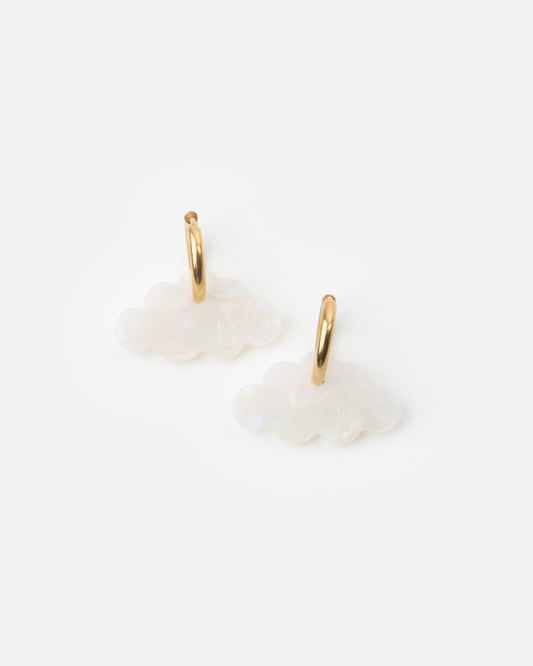 Boucles d'oreilles NUAGE - Irisé Blanc -