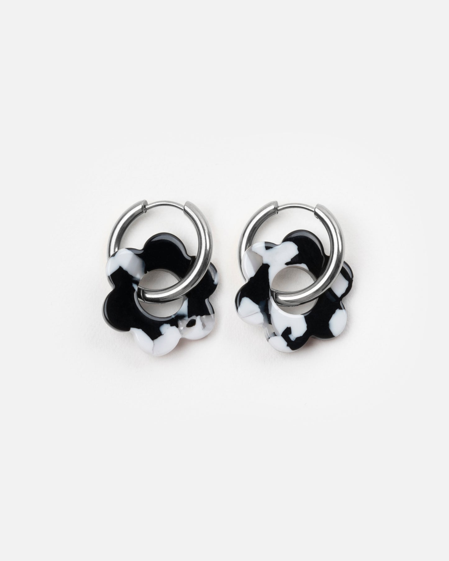 Boucles d'oreilles BABY FLEURETTE - Noir et Blanc -