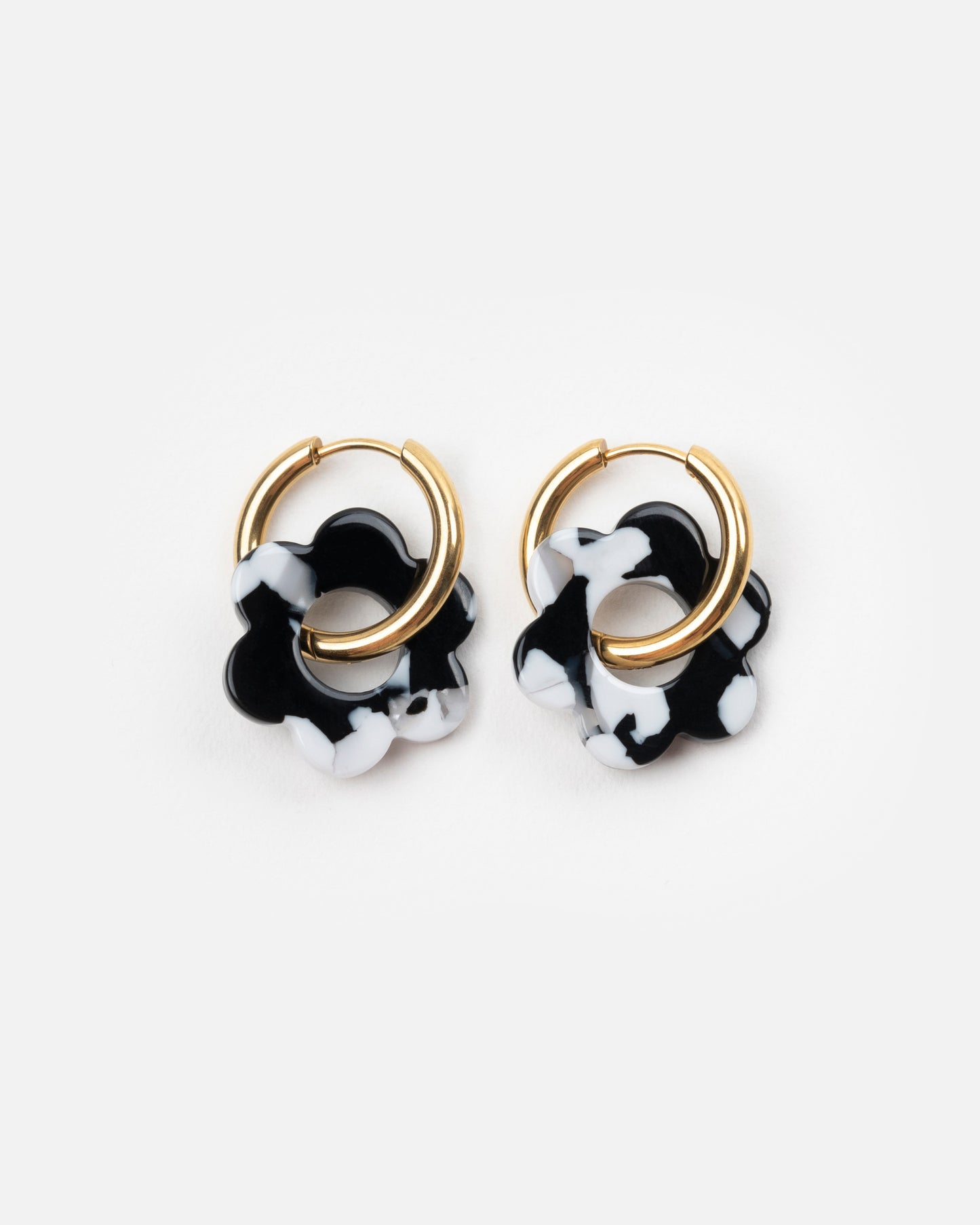 Boucles d'oreilles BABY FLEURETTE - Noir et Blanc -