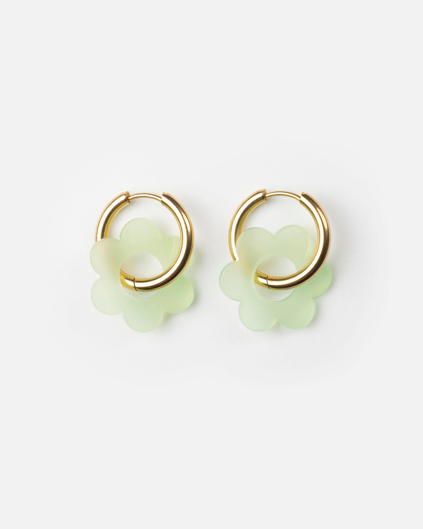 Boucles d'oreilles BABY FLEURETTE - Vert amande -