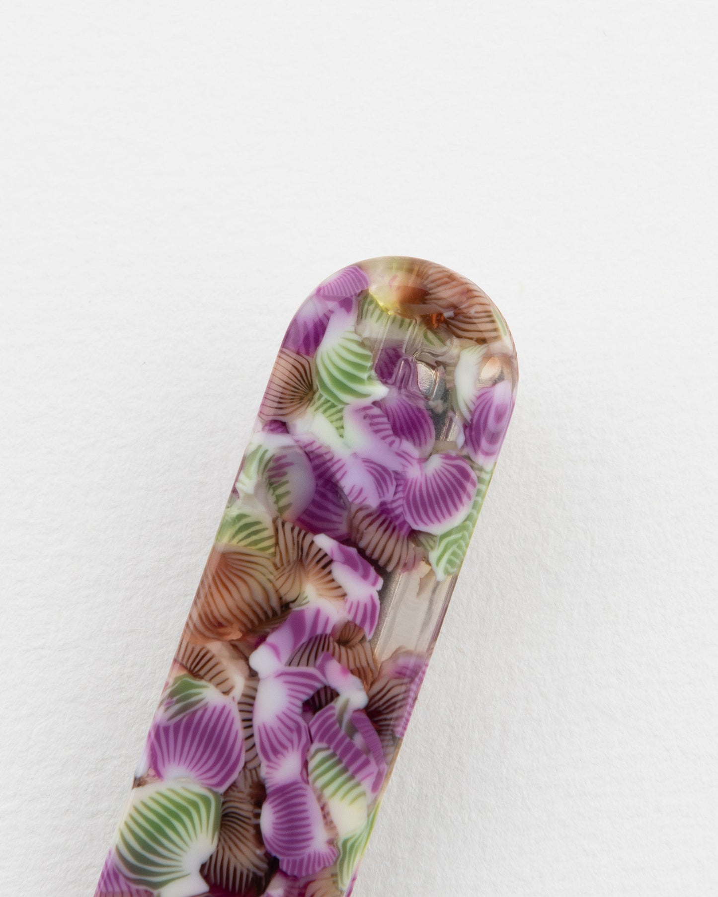 Barrette ARRONDIE - Magenta et Vert -