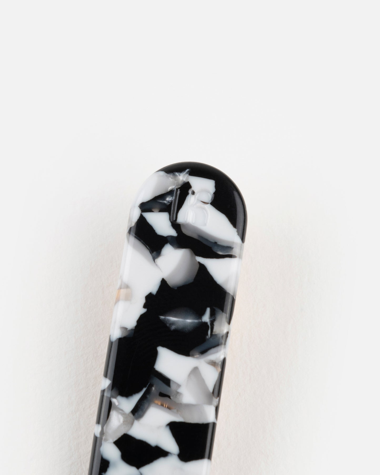 Barrette ARRONDIE - Noir et blanc -
