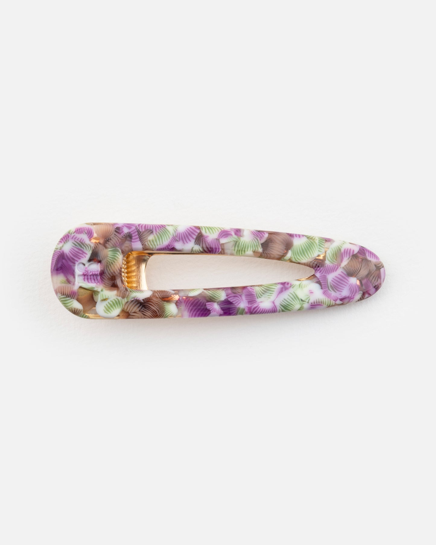 BARRETTE Triangle - Magenta et Vert -