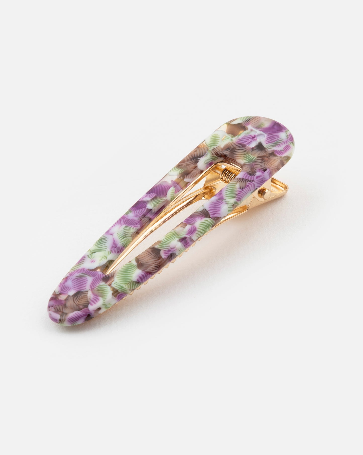 BARRETTE Triangle - Magenta et Vert -