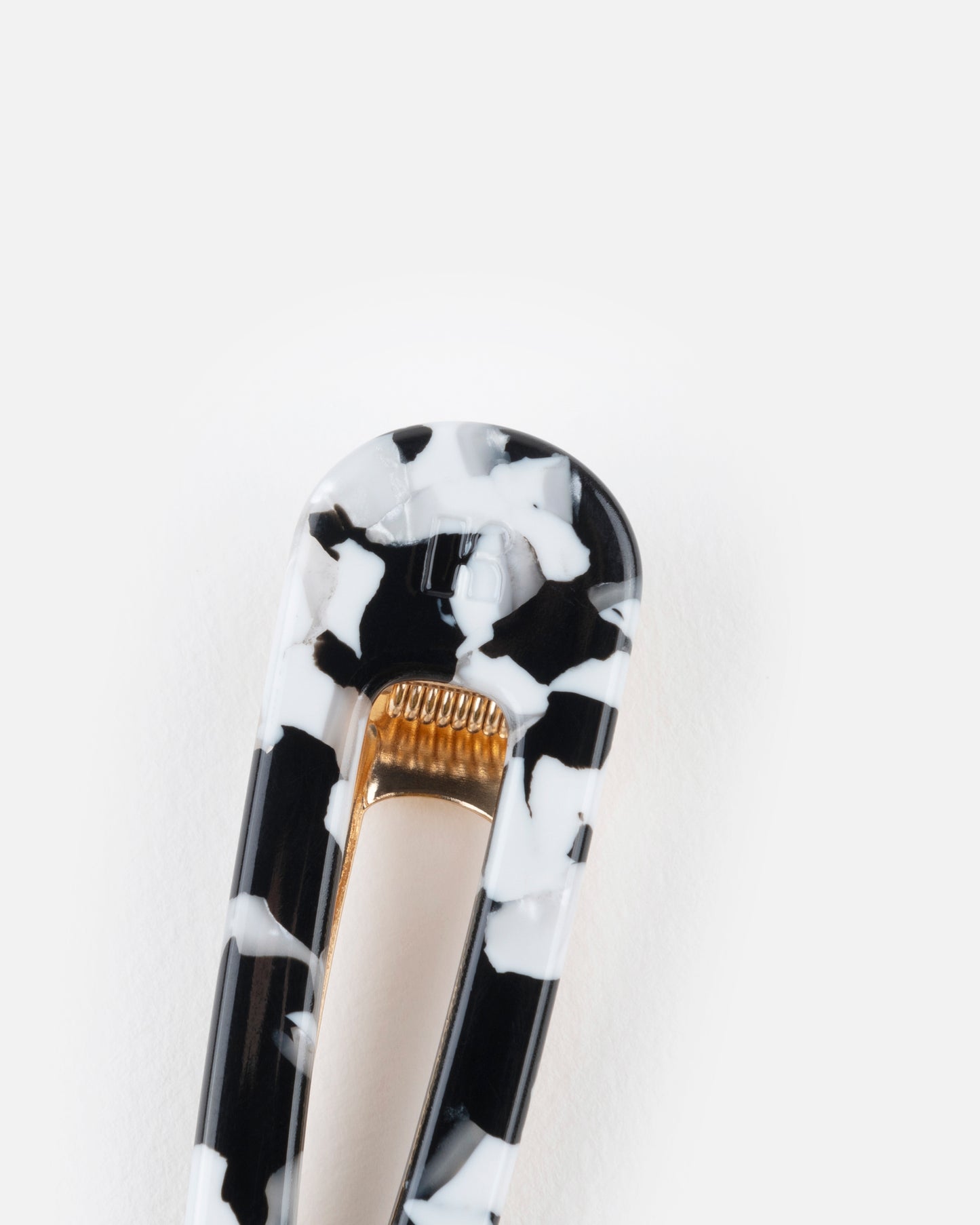 Barrette TRIANGLE - Noir et blanc -