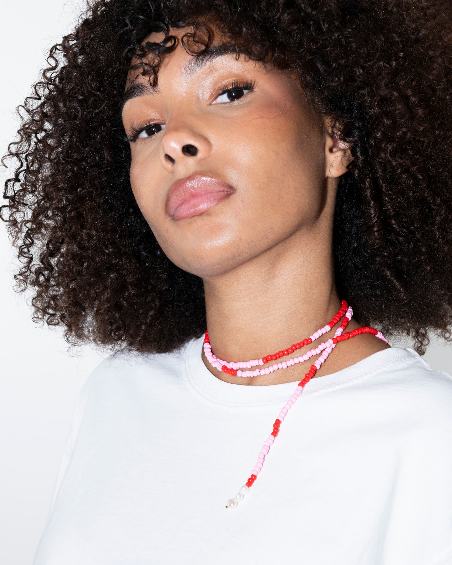 COLLIER - SALT AND PEARLS - Rose et rouge - DROP #4