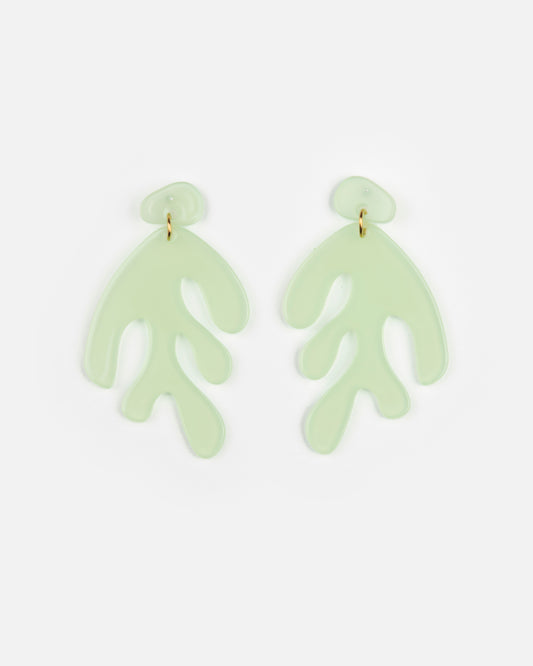 Boucles d'oreilles ALGAE - Vert amande -