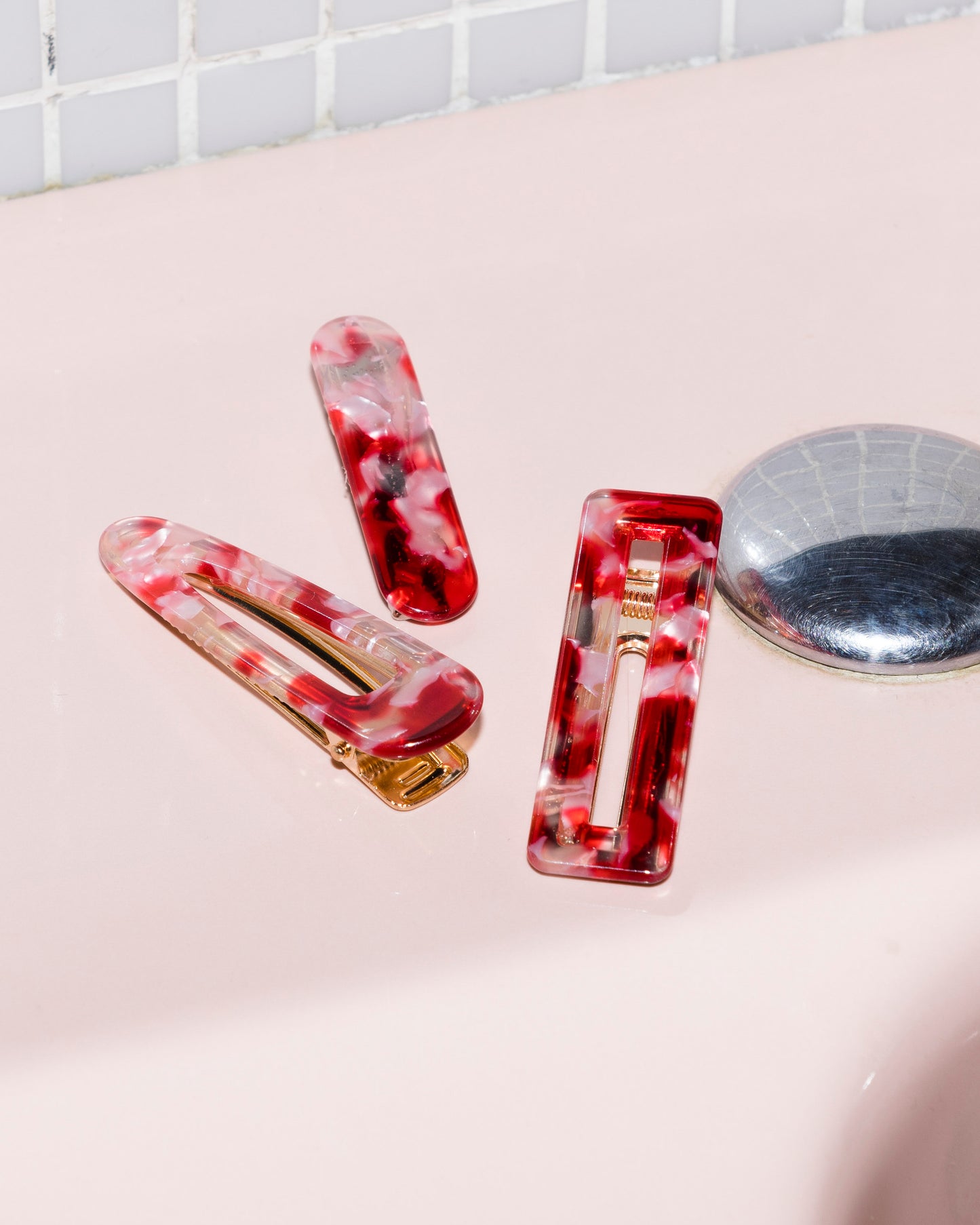 Barrette TRIANGLE - Rouge -