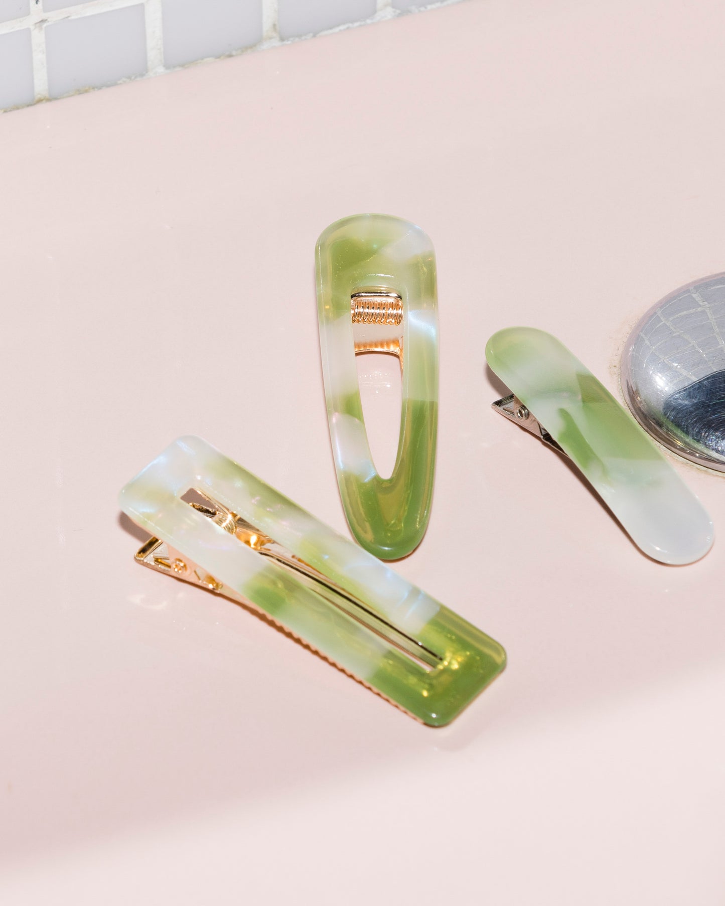 Barrette TRIANGLE - Pomme -