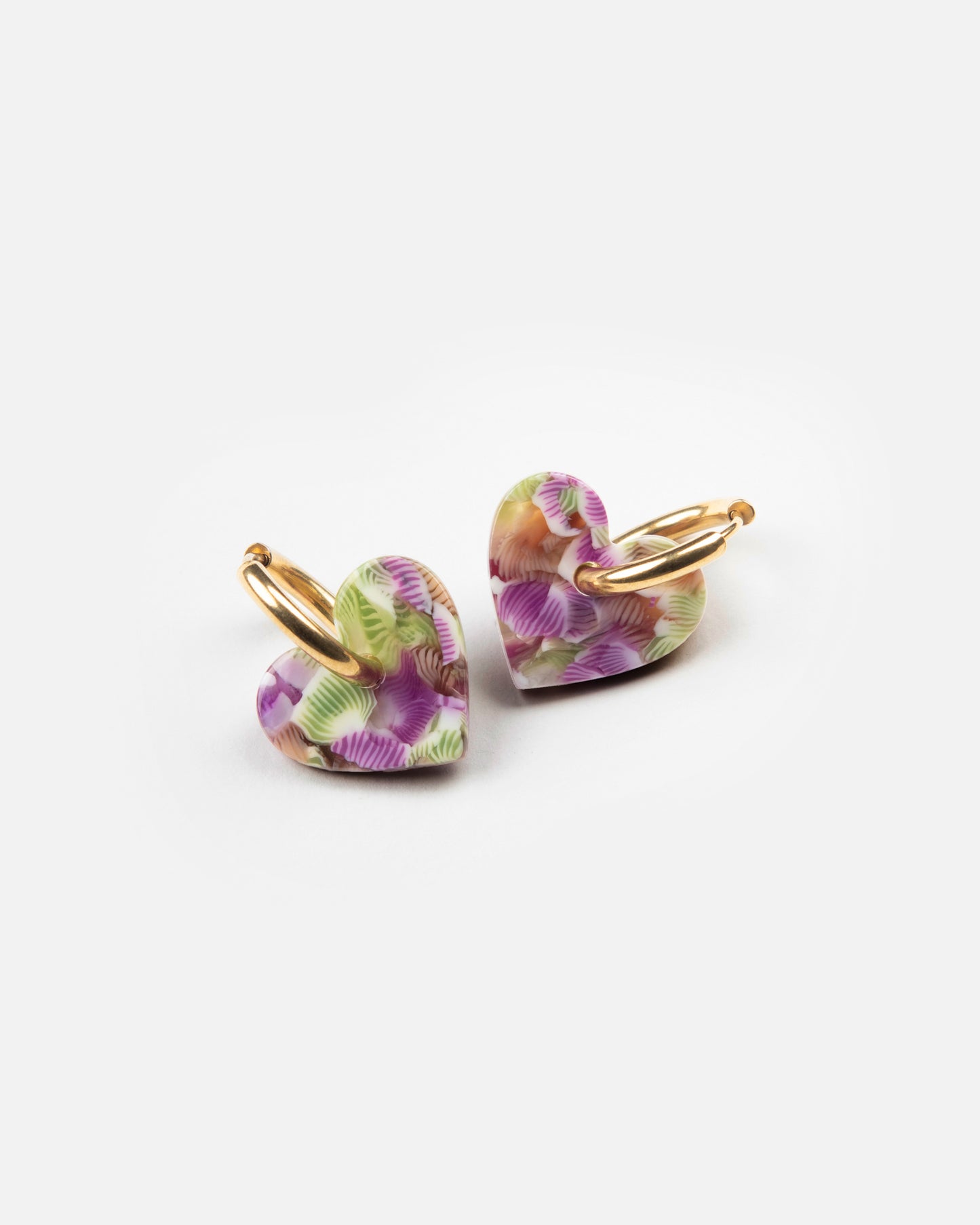 Boucles d'oreilles LOVA LOVA - Magenta et vert -