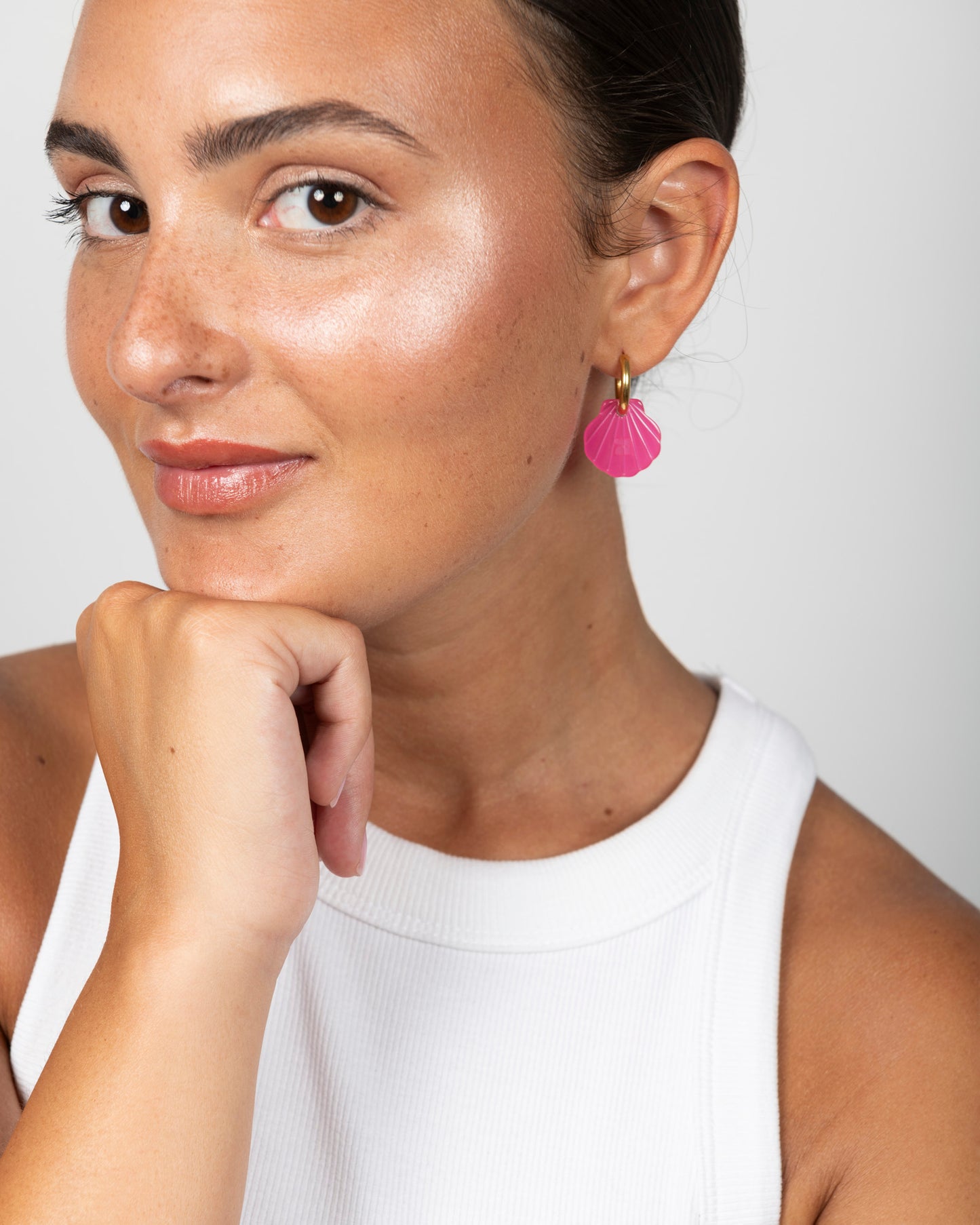 Boucles d'oreilles BABY MERMAID - Fuchsia -