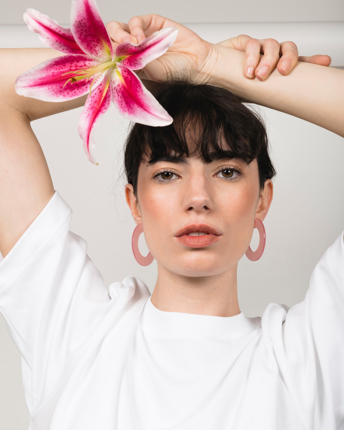 Boucles d'oreilles GINZA - Rose pĂąle -