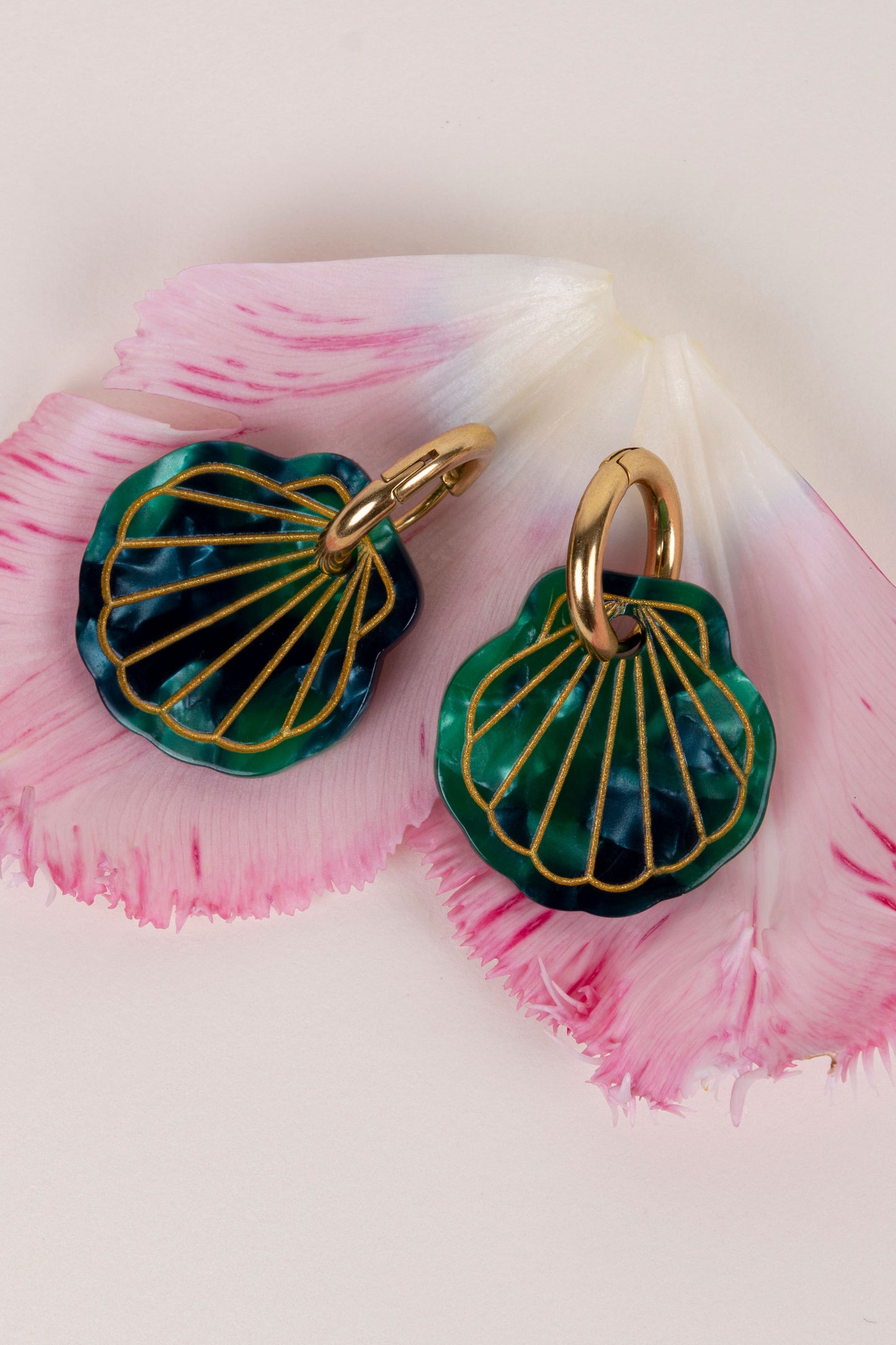 Boucles d'oreilles BABY MERMAID Doré - Vertes -