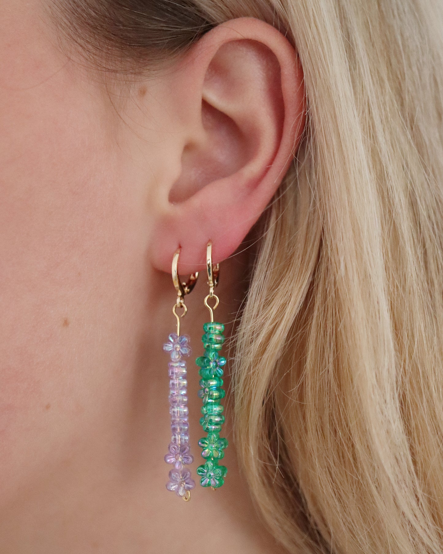Boucles d'oreilles TIGE FLEURIE - Lavande -