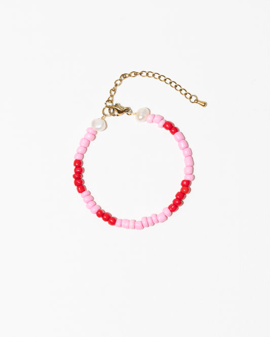 BRACELET - SALT AND PEARLS - Rose et rouge - DROP #4