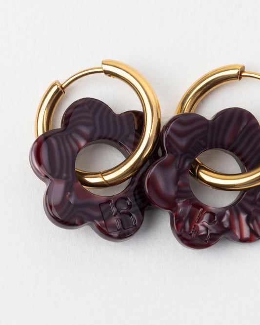 Boucles d'oreilles BABY FLEURETTE - Lie de vin -