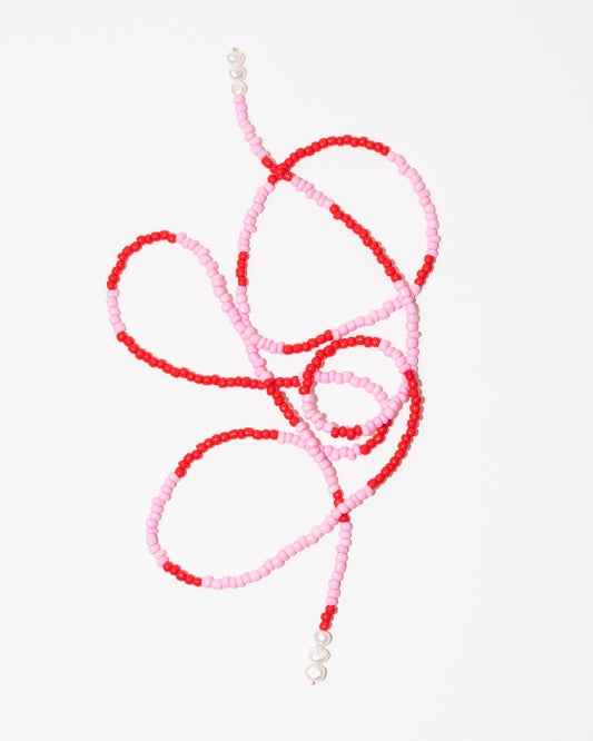 Collier SALT AND PEARLS - Rose et rouge - DROP #4