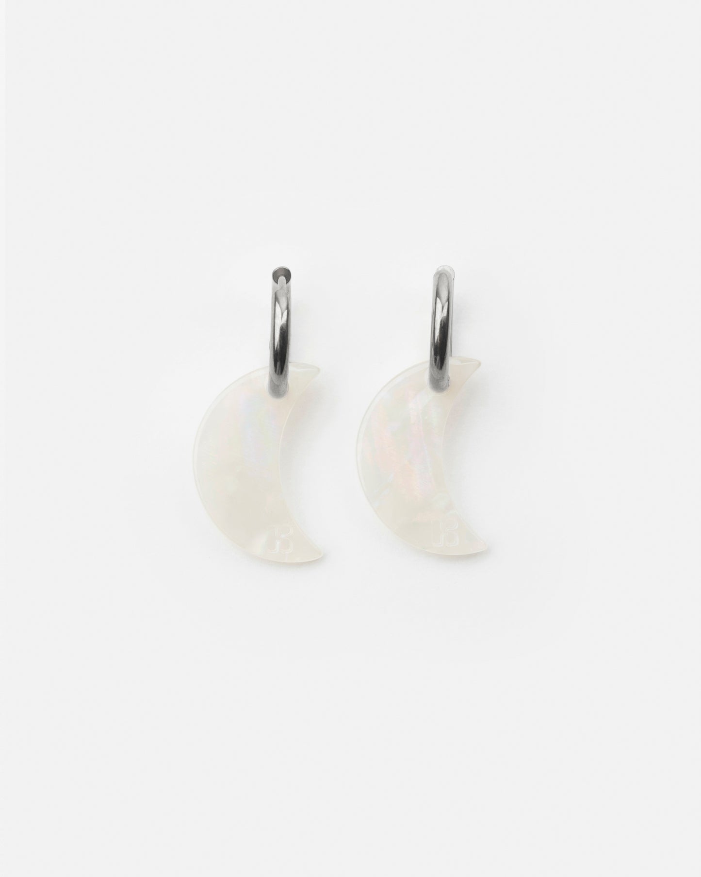 Boucles d'oreilles LUNE - Irisé Blanc -