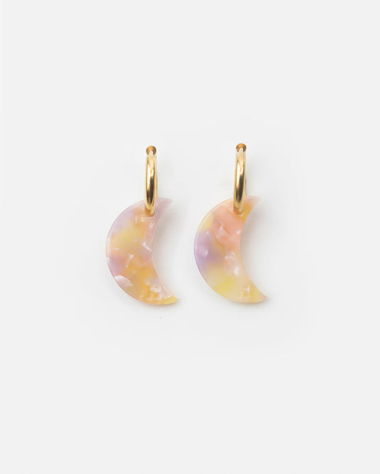 Boucles d'oreilles LUNE - Rose Orangé -