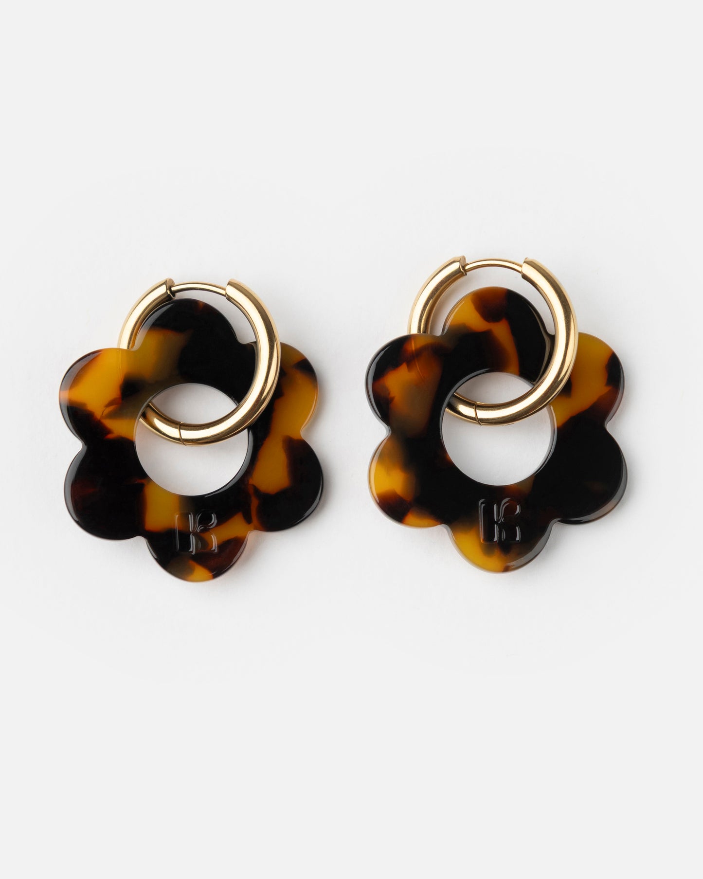 Boucles d'oreilles MAXI FLEURETTE - Écaille -