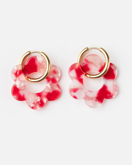 Boucles d'oreilles MAXI FLEURETTE - Rouge -