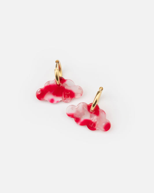 Boucles d'oreilles NUAGE - Rouge -