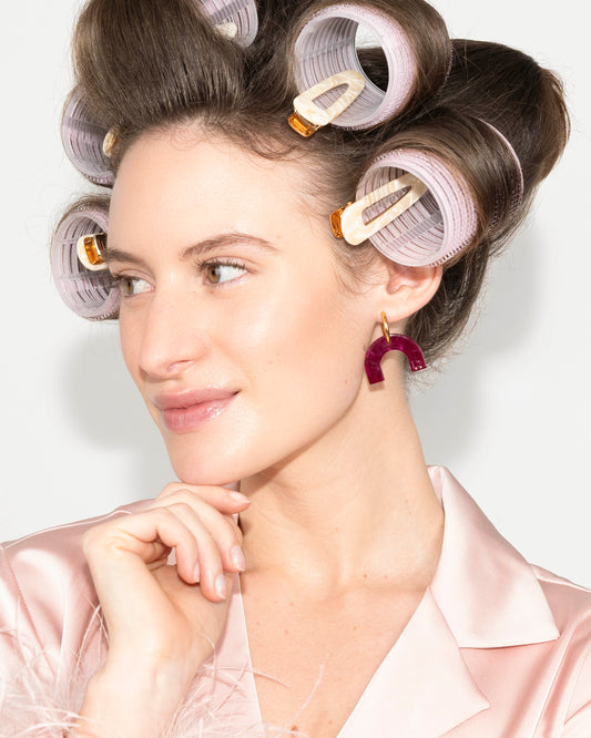 Boucles d'oreilles ARC EN CIEL - Cerise -