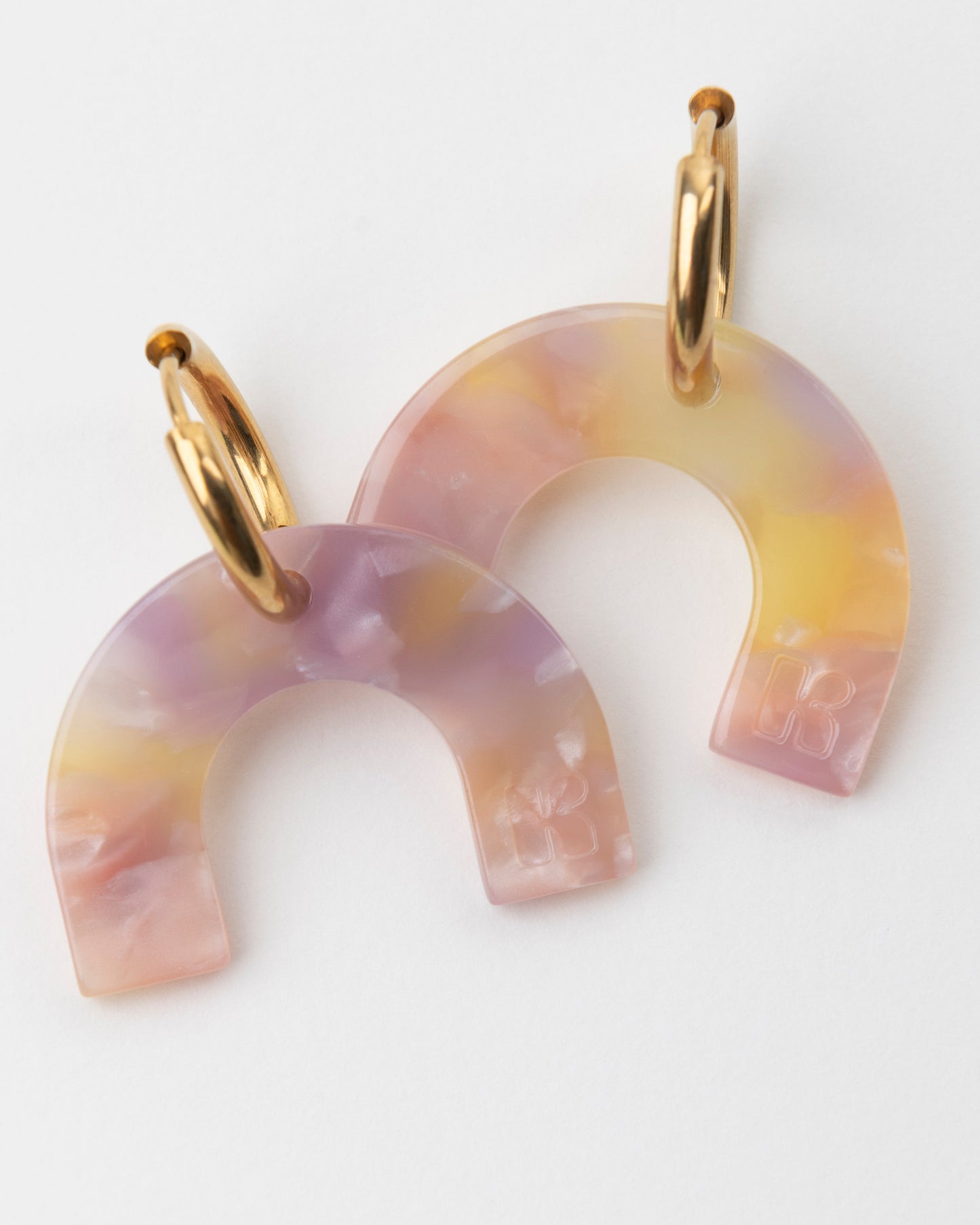 Boucles d'oreilles ARC EN CIEL - Rose Orangé -