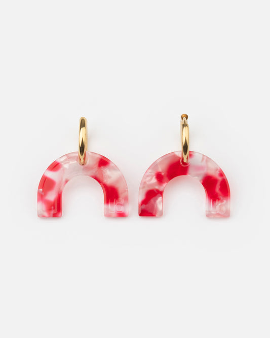 Boucles d'oreilles ARC EN CIEL - Rouge -
