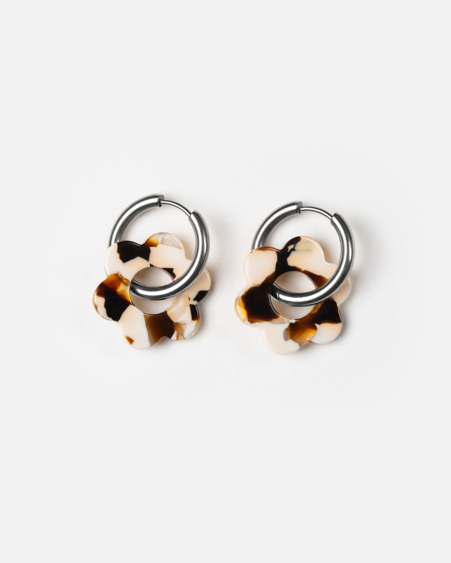 BIJOUX OFFERT -Boucles d'oreilles BABY FLEURETTE - Latte -