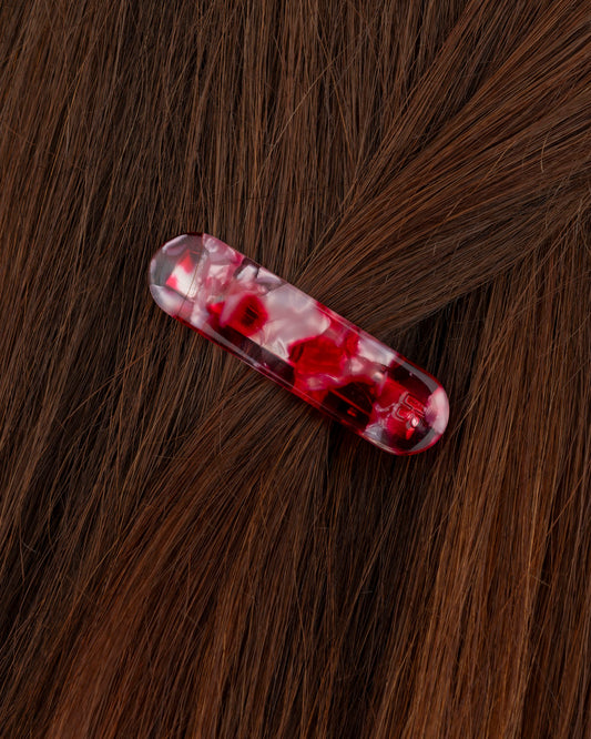 Barrette ARRONDIE - Rouge -
