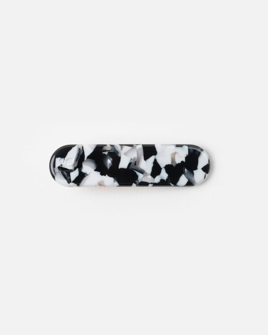 Barrette ARRONDIE - Noir et blanc -