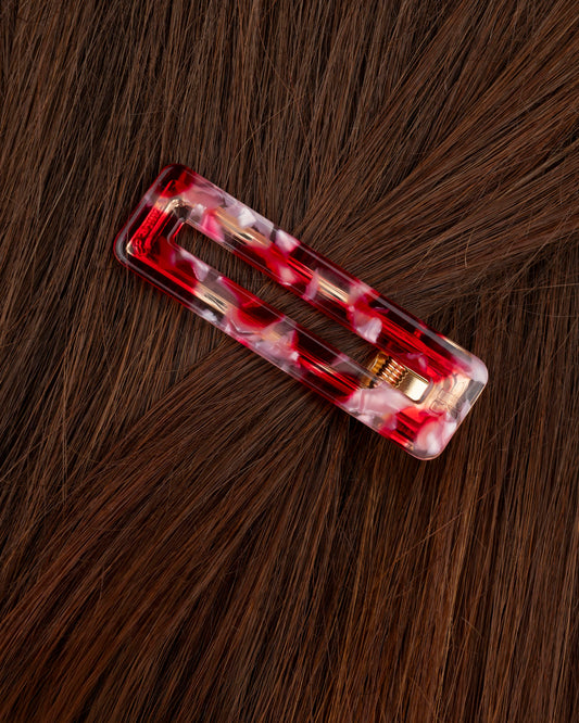 Barrette RECTANGLE - Rouge -