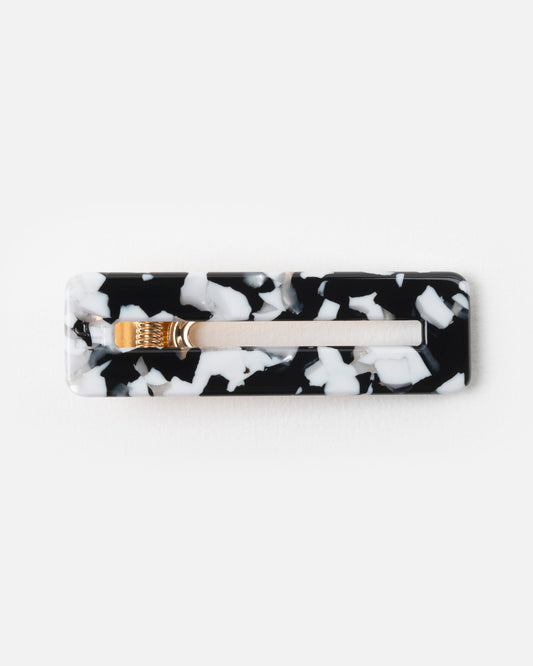 Barrette RECTANGLE - Noir et blanc -