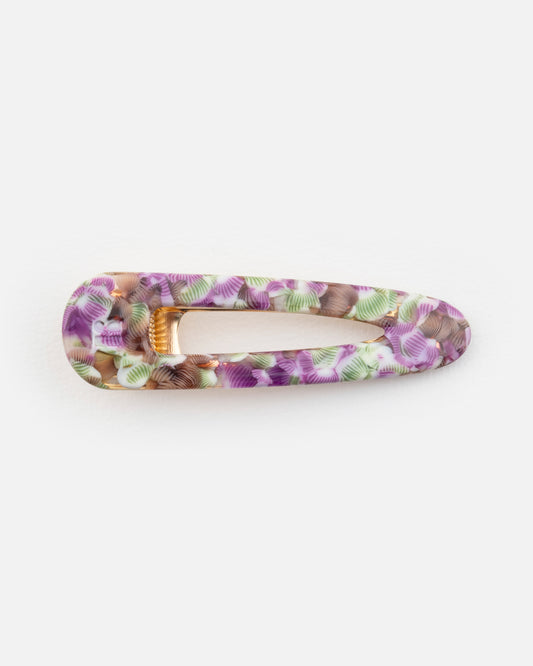 BARRETTE Triangle - Magenta et Vert -