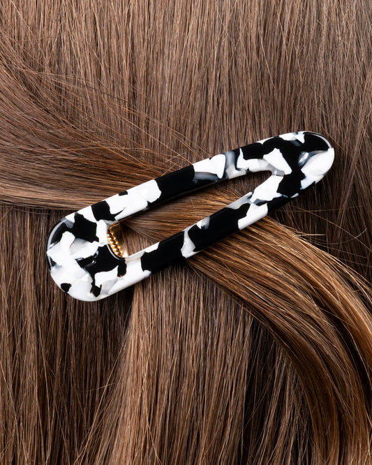 Barrette TRIANGLE - Noir et blanc -