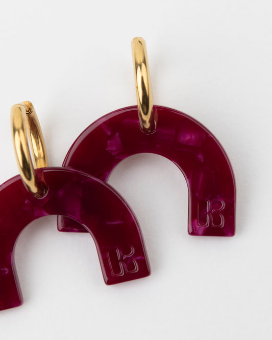 Boucles d'oreilles ARC EN CIEL - Cerise -