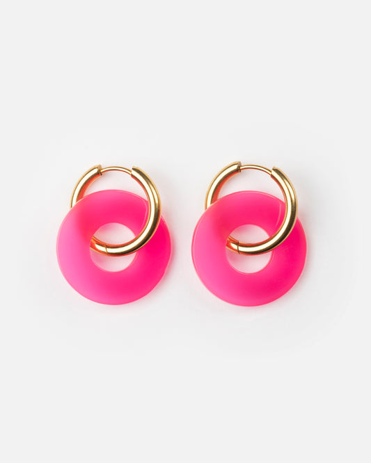 Boucles d'oreilles DONUTS - Fuchsia -