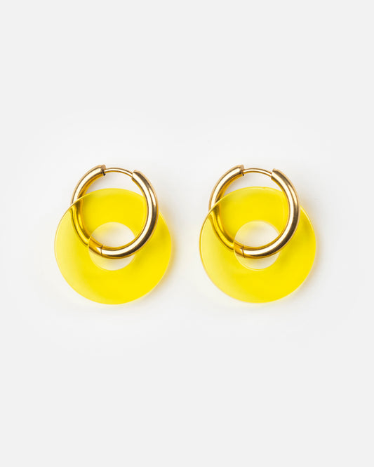 Boucles d'oreilles DONUTS - Jaune -