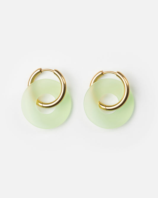 Boucles d'oreilles DONUTS - Vert amande -