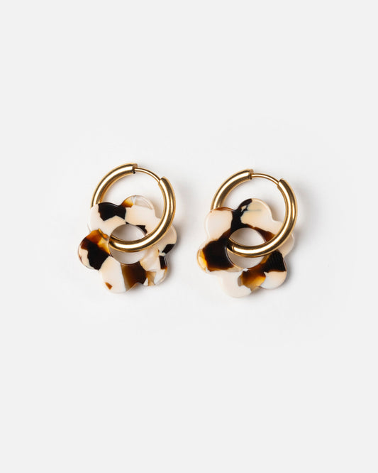 BIJOUX OFFERT -Boucles d'oreilles BABY FLEURETTE - Latte -