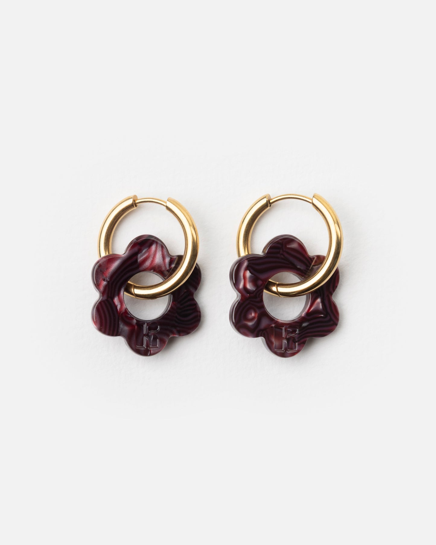 Boucles d'oreilles BABY FLEURETTE - Lie de vin -