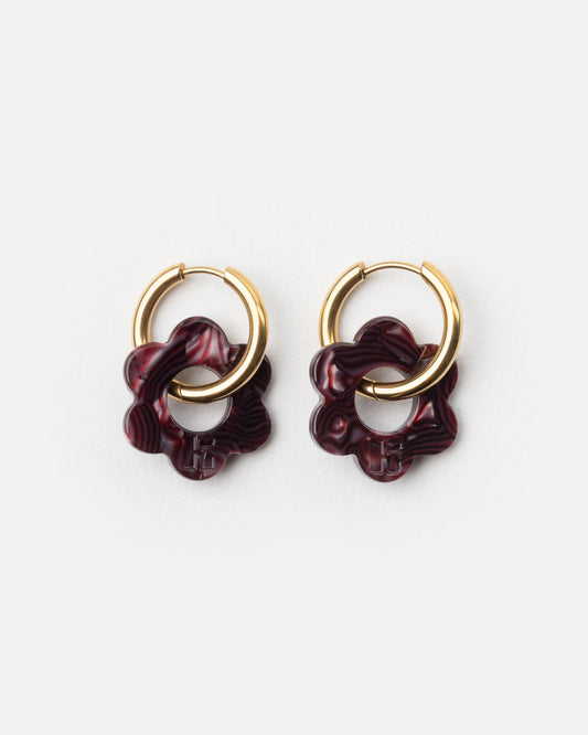 Boucles d'oreilles BABY FLEURETTE - Lie de vin -