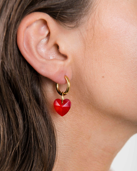 Boucles d'oreilles HEART ATTACK - ROUGE -