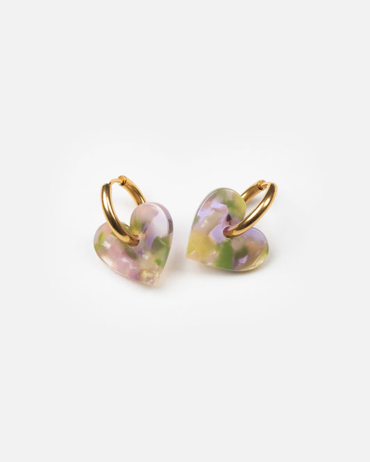 Boucles d'oreilles LOVA LOVA - Vert et Lavande -