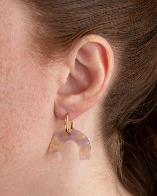 Boucles d'oreilles ARC EN CIEL - Rose Orangé -