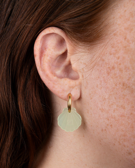 Boucles d'oreilles BABY MERMAID - Vert amande -