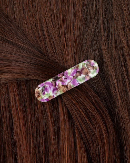 Barrette ARRONDIE - Magenta et Vert -